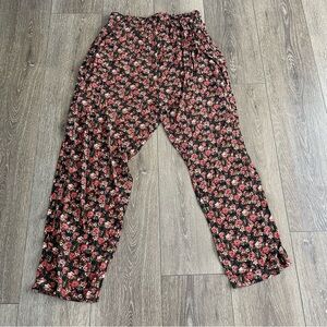 Erika Floral Print Tropical Lightweight cottagecore Pants Size L